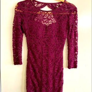 Wine Red Lace Dress